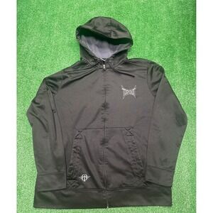 Vintage TAPOUT Hoodie Mens Jacket Coat Black Gray Embroidered Y2k MMA UFC